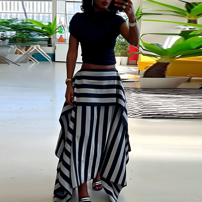 Fashion Irregular Splice Ruffl - مراجعة Summer Clothing Vacation وسعره